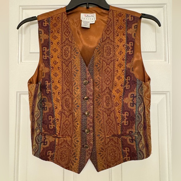 Talbots Petite 12 rich woven vest - Picture 1 of 4